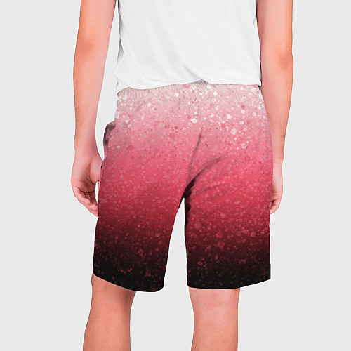 Мужские шорты Градиент розово-чёрный брызги / 3D-принт – фото 2