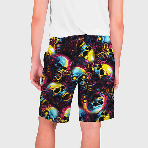 Мужские шорты Разноцветные черепушки с щупальцами / 3D-принт – фото 2