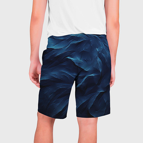 Мужские шорты Синие глубокие абстрактные волны / 3D-принт – фото 2