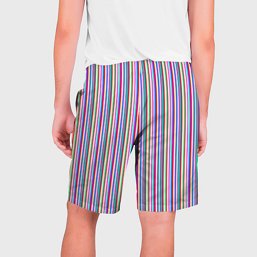Мужские шорты Разноцветные яркие полосы / 3D-принт – фото 2
