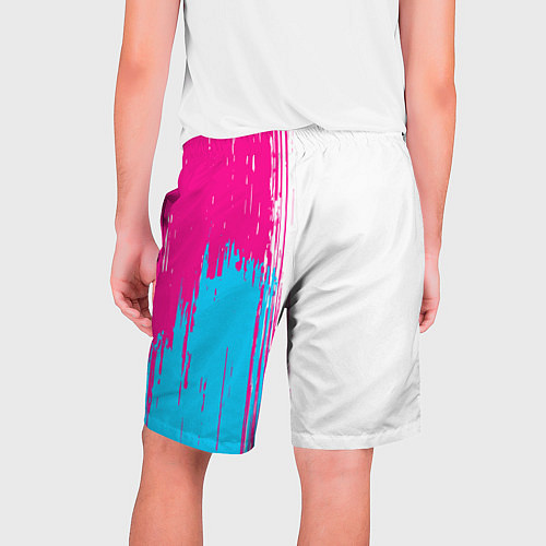 Мужские шорты Lyon neon gradient style по-вертикали / 3D-принт – фото 2