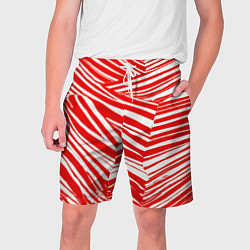 Шорты на шнурке мужские Упавшая полоска, цвет: 3D-принт