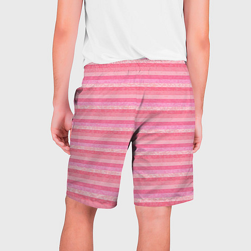 Мужские шорты Нежный розовый полосатый / 3D-принт – фото 2