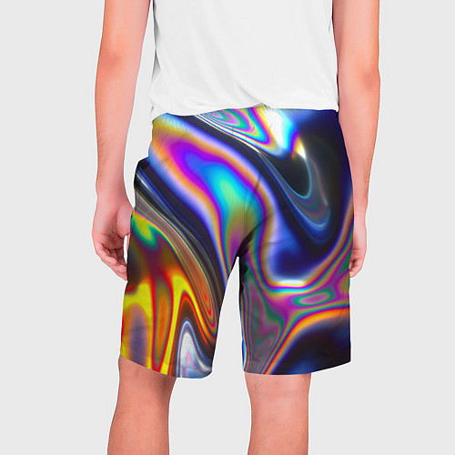 Мужские шорты Абстрактный разноцветный жидкий металл / 3D-принт – фото 2