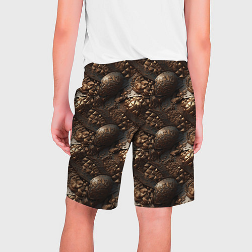Мужские шорты Коричневая текстурная броня / 3D-принт – фото 2