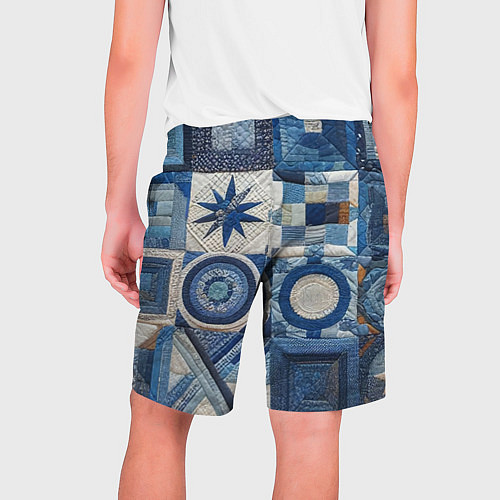 Мужские шорты Denim patchwork - ai art / 3D-принт – фото 2