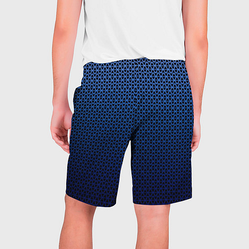 Мужские шорты Паттерн чёрно-синий треугольники / 3D-принт – фото 2