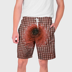 Шорты на шнурке мужские Кубические фрагменты телесного цвета с отверстием, цвет: 3D-принт