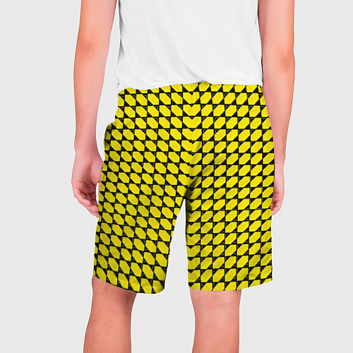 Мужские шорты Жёлтые лепестки шестиугольники / 3D-принт – фото 2