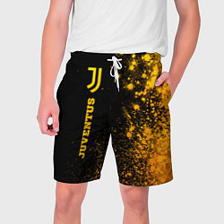 Шорты на шнурке мужские Juventus - gold gradient по-вертикали, цвет: 3D-принт