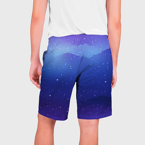 Мужские шорты Синий космос и звезды / 3D-принт – фото 2