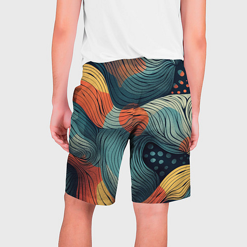 Мужские шорты Волны линиями / 3D-принт – фото 2