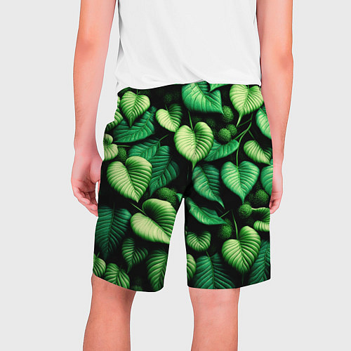 Мужские шорты Зеленые листья и мох / 3D-принт – фото 2