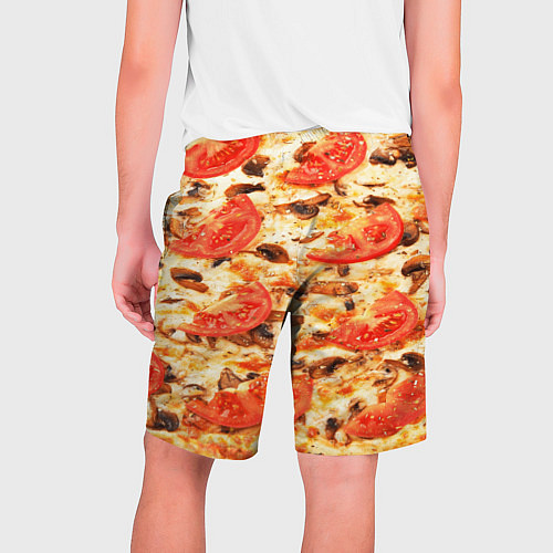 Мужские шорты Пицца с грибами и томатом - текстура / 3D-принт – фото 2