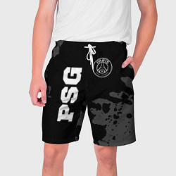 Шорты на шнурке мужские PSG sport на темном фоне вертикально, цвет: 3D-принт