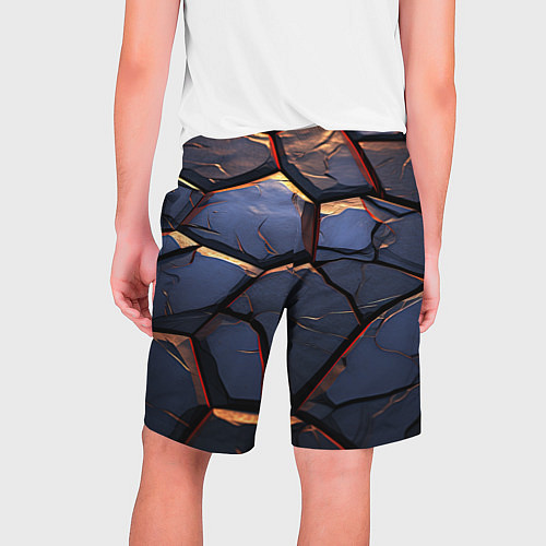 Мужские шорты Темная абстрактная объемная плитка / 3D-принт – фото 2
