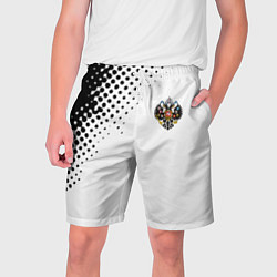 Шорты на шнурке мужские Герб РФ спорт абстракция, цвет: 3D-принт
