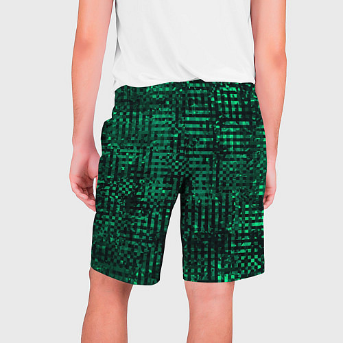 Мужские шорты Чёрно-зелёный абстрактный / 3D-принт – фото 2