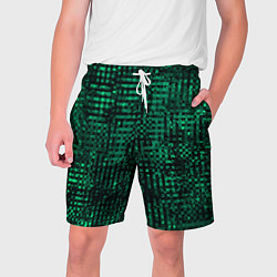 Шорты на шнурке мужские Чёрно-зелёный абстрактный, цвет: 3D-принт