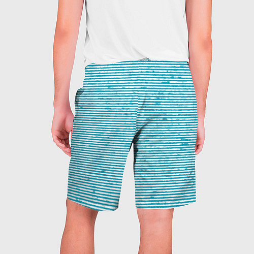 Мужские шорты Бело-голубой полосы / 3D-принт – фото 2