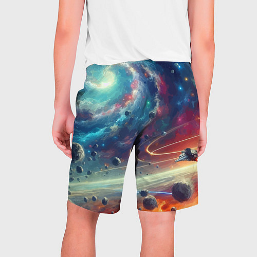 Мужские шорты Полет к далёкой планете - нейросеть / 3D-принт – фото 2