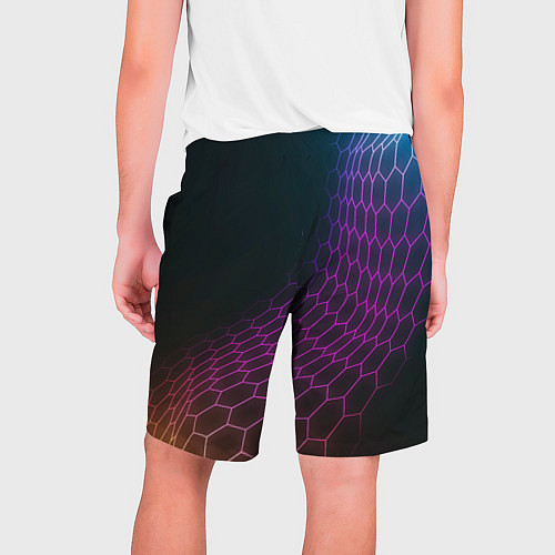 Мужские шорты Great Wall neon hexagon / 3D-принт – фото 2