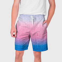 Шорты на шнурке мужские Tie-dye color gradient: pink-blue, цвет: 3D-принт