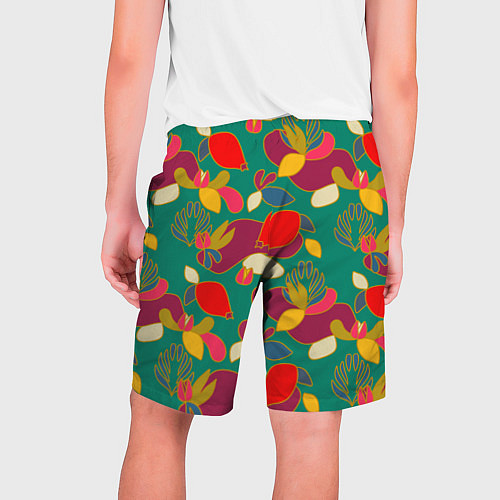 Мужские шорты Ягодно-цветочная абстракция / 3D-принт – фото 2