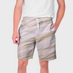 Шорты на шнурке мужские Бежевый абстрактные полосы, цвет: 3D-принт
