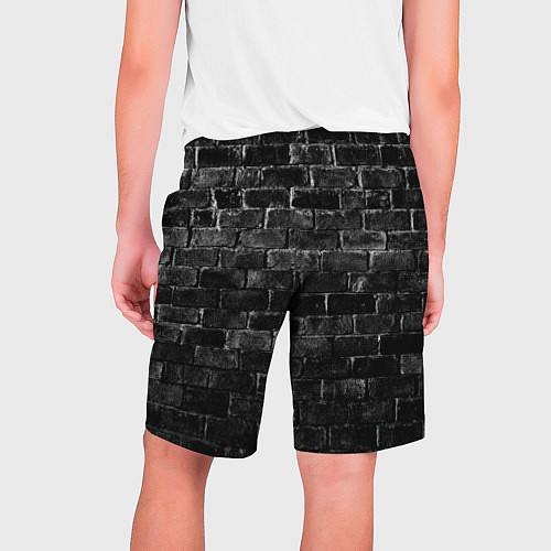 Мужские шорты Текстура темного кирпича / 3D-принт – фото 2