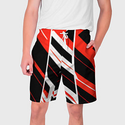 Мужские шорты Black and red stripes on a white background