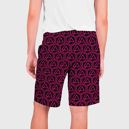 Мужские шорты Linkin park pink logo / 3D-принт – фото 2
