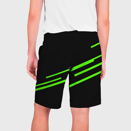Мужские шорты Razer line green / 3D-принт – фото 2