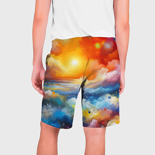 Мужские шорты Закат солнца - разноцветные облака / 3D-принт – фото 2