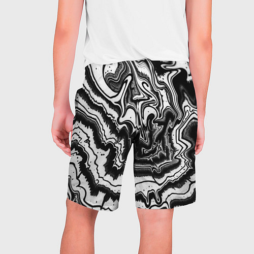 Мужские шорты Черно-белая абстракция суминагаши / 3D-принт – фото 2