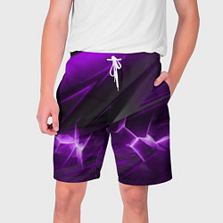 Шорты на шнурке мужские Фиолетовая объемная абстракция, цвет: 3D-принт