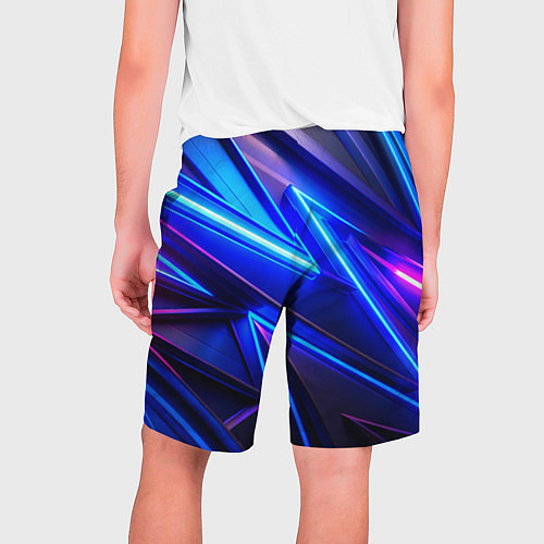 Мужские шорты Яркие неоновые геометрические линии / 3D-принт – фото 2