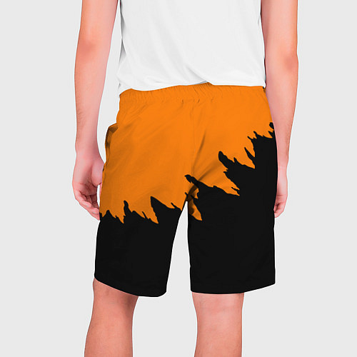 Мужские шорты Half life чёрно оранжевый / 3D-принт – фото 2