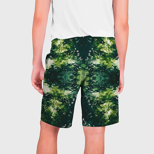 Мужские шорты Калейдоскоп зеленая абстракция / 3D-принт – фото 2