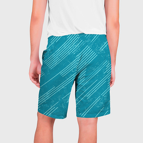 Мужские шорты Абстракция светлые линии на зеленом фоне / 3D-принт – фото 2