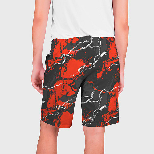 Мужские шорты Абстракция красное на черном / 3D-принт – фото 2