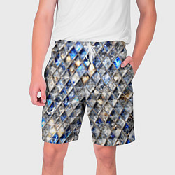 Шорты на шнурке мужские Хрустальные кристаллы - бриллиантовый блеск, цвет: 3D-принт