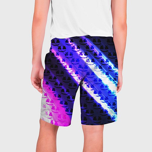 Мужские шорты Marshmello неоновый паттерн / 3D-принт – фото 2