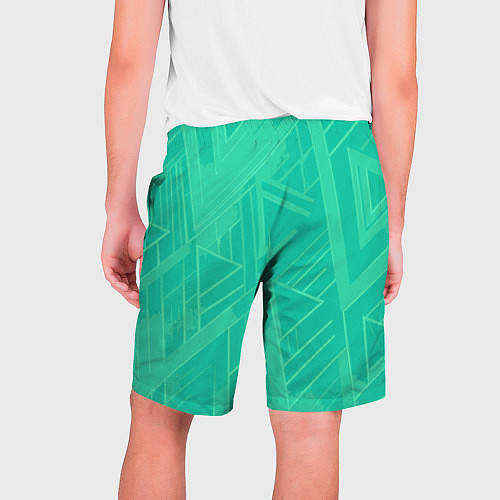 Мужские шорты Мятный зелёный однотонный геометричный / 3D-принт – фото 2