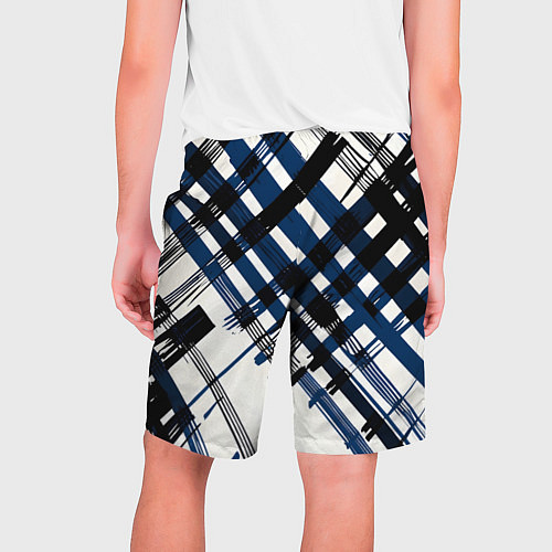Мужские шорты Косая клетка бело-синяя / 3D-принт – фото 2