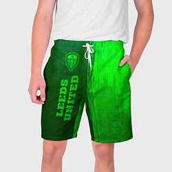 Мужские шорты Leeds United - green gradient по-вертикали