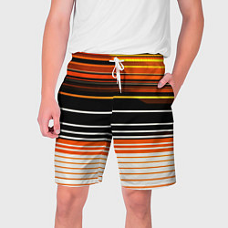 Шорты на шнурке мужские Разноцветные вертикальные линии, цвет: 3D-принт