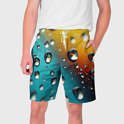 Шорты на шнурке мужские Крупные капли на цветном фоне, цвет: 3D-принт
