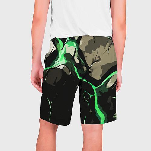 Мужские шорты Зелёный разлом в камне / 3D-принт – фото 2