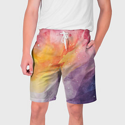 Шорты на шнурке мужские Краски акварели, цвет: 3D-принт